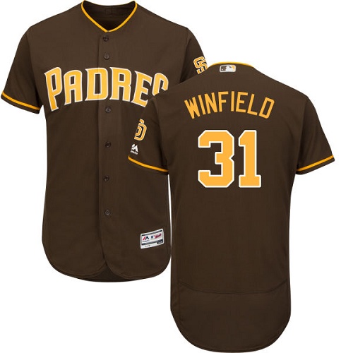 Padres #31 Dave Winfield Brown Flexbase Authentic Collection Stitched MLB Jersey - Click Image to Close